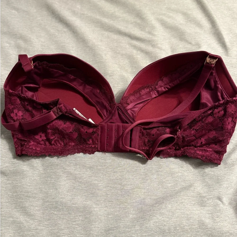 Victoria's Secret Deep Burgundy Lace Nursing Bra
